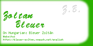 zoltan bleuer business card